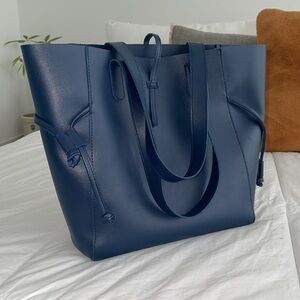 Medium Blue Leather Tote